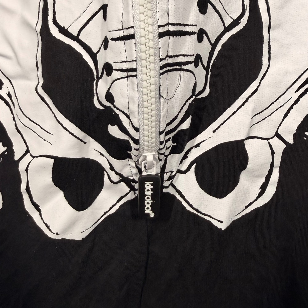Rubies Skeleton Comfywear Jumpsuit Mens XL Black Full Zip Hooded Costume - Picture 3 of 7